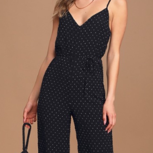 Lulus Black & White Polka Dot Culotte Jumpsuit - Picture 3 of 5